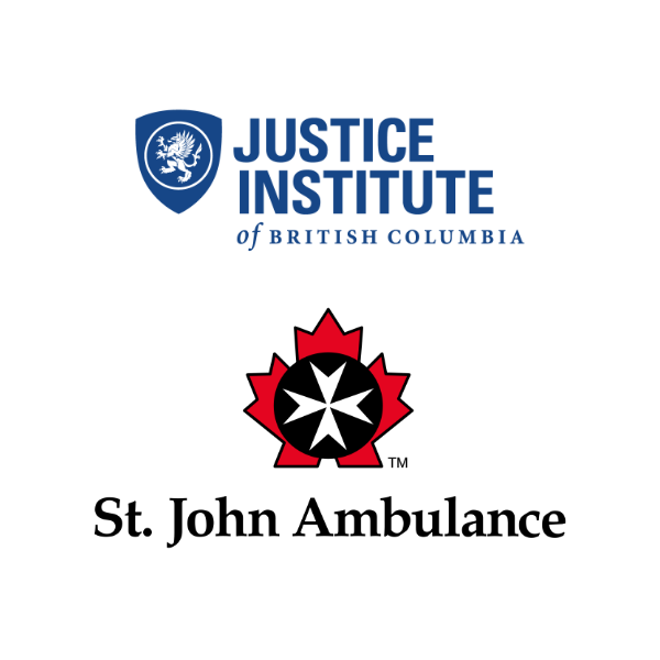 Justice Institute of British Columbia logo above the St. John Ambulance logo