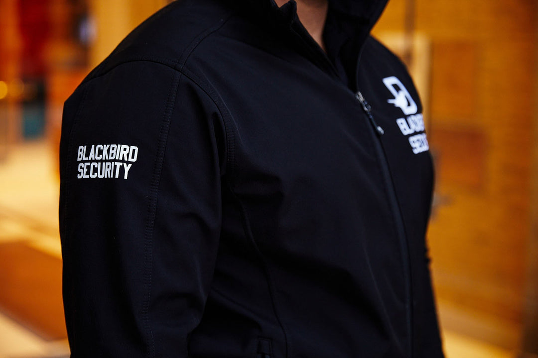 Blackbird security guard black jacket