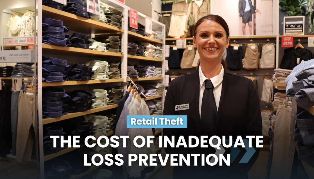A retail security guard in a Uniqlo store