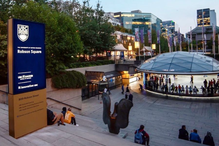Robson square in Vancouver, BC