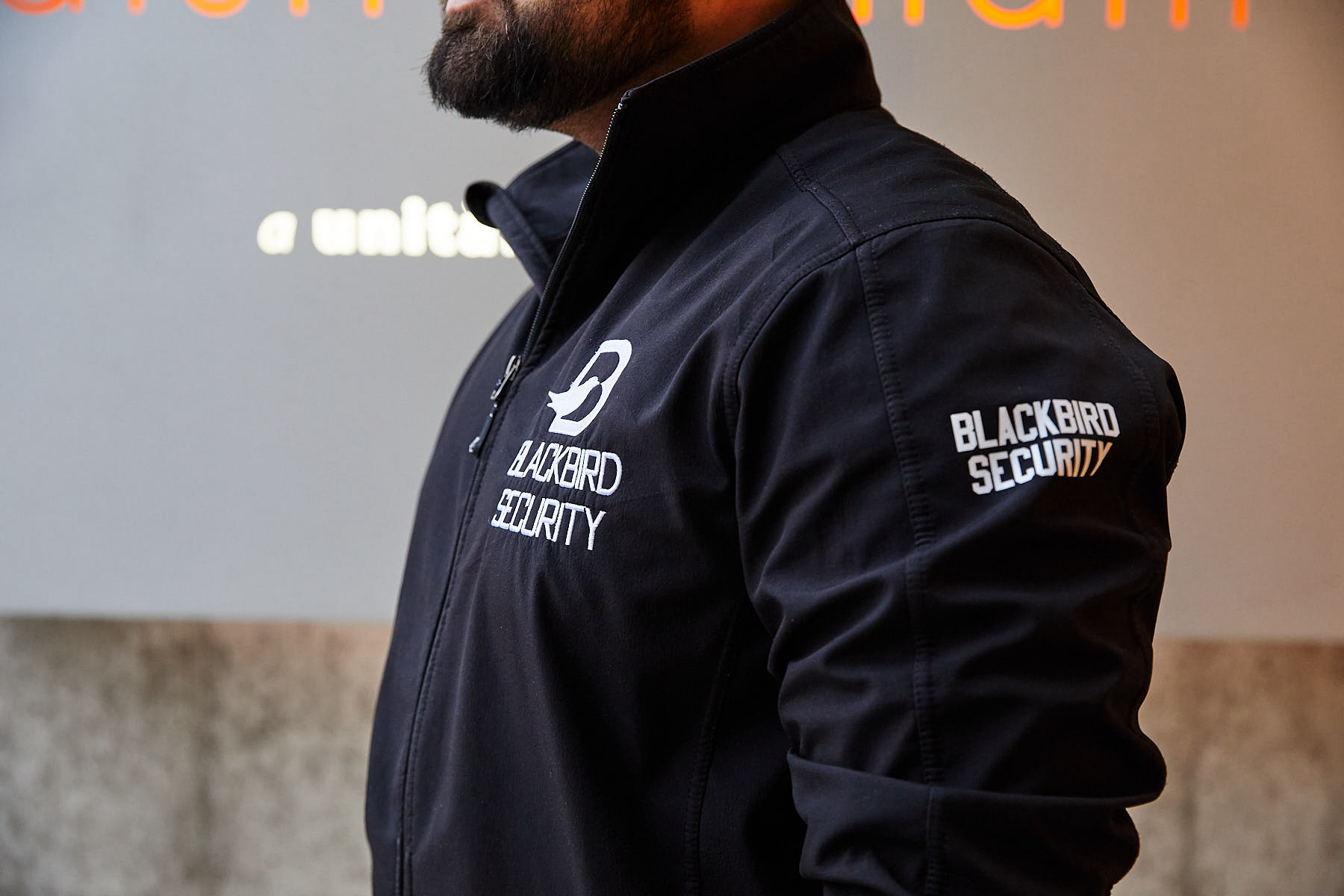 Detail of a Blackbird Security Guard uniform