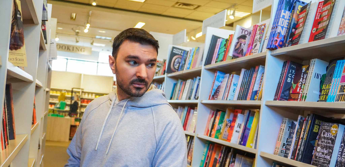 Loss Prevention officer patrolling a book store