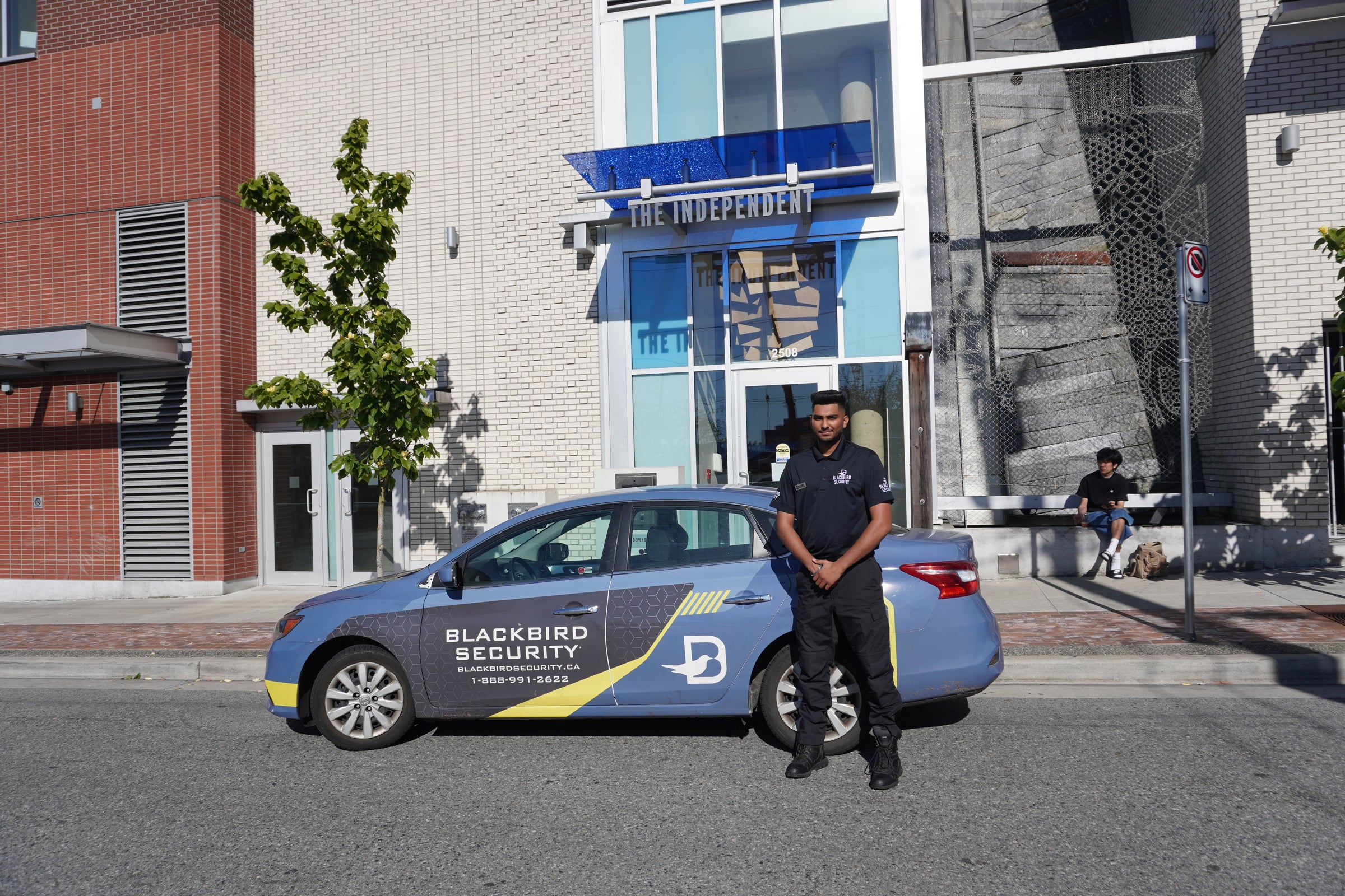 Blackbird Security mobile patrol unit with uniformed guard