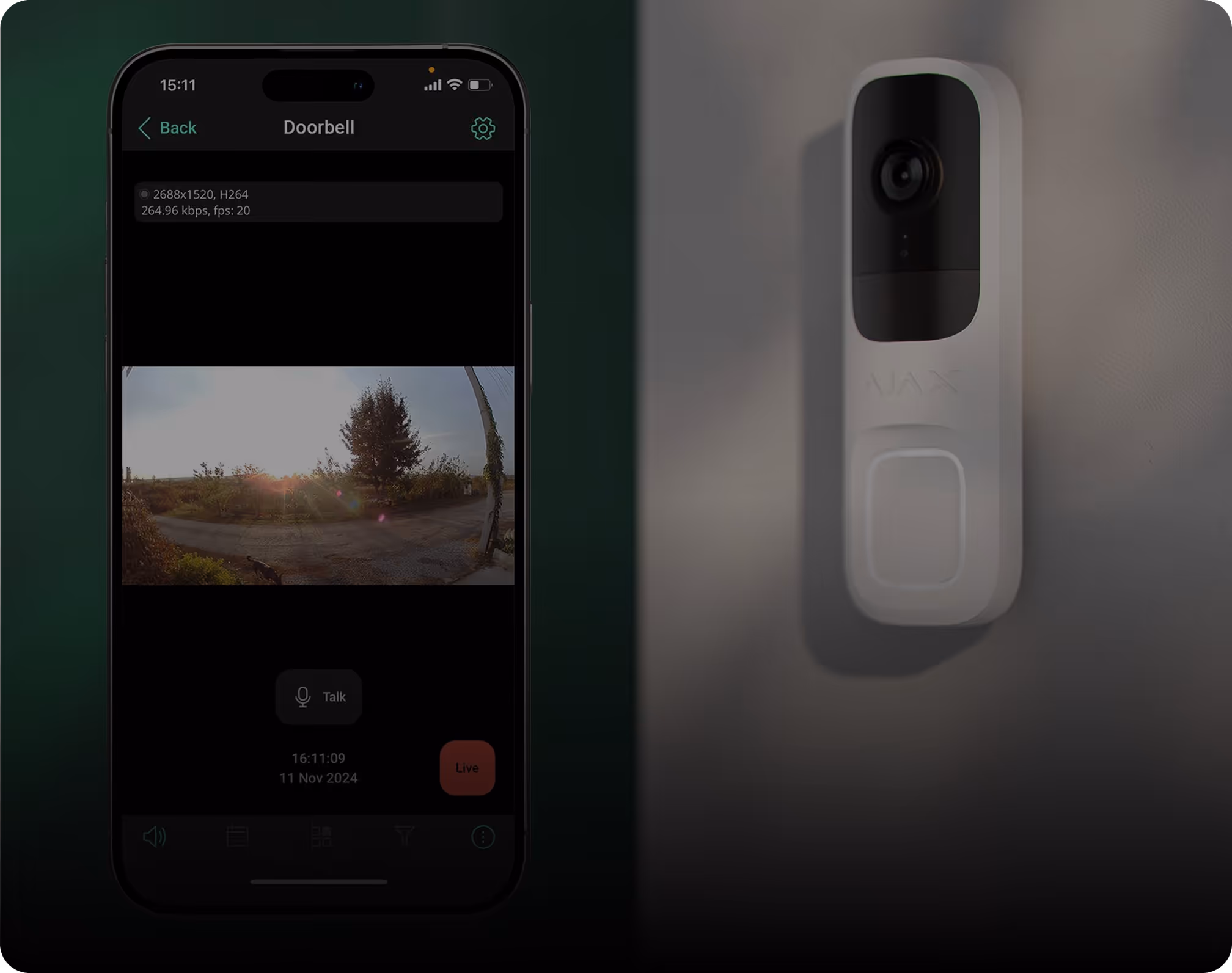 Phone showing the Blackbird security app